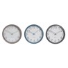 Horloge Murale DKD Home Decor Beige Gris Turquoise PVC Verre 3 Pièces 30 x 4,3 x 30 cm