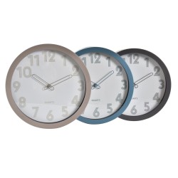 Horloge Murale DKD Home Decor Beige Gris Turquoise PVC Verre 3 Pièces 30 x 4,3 x 30 cm