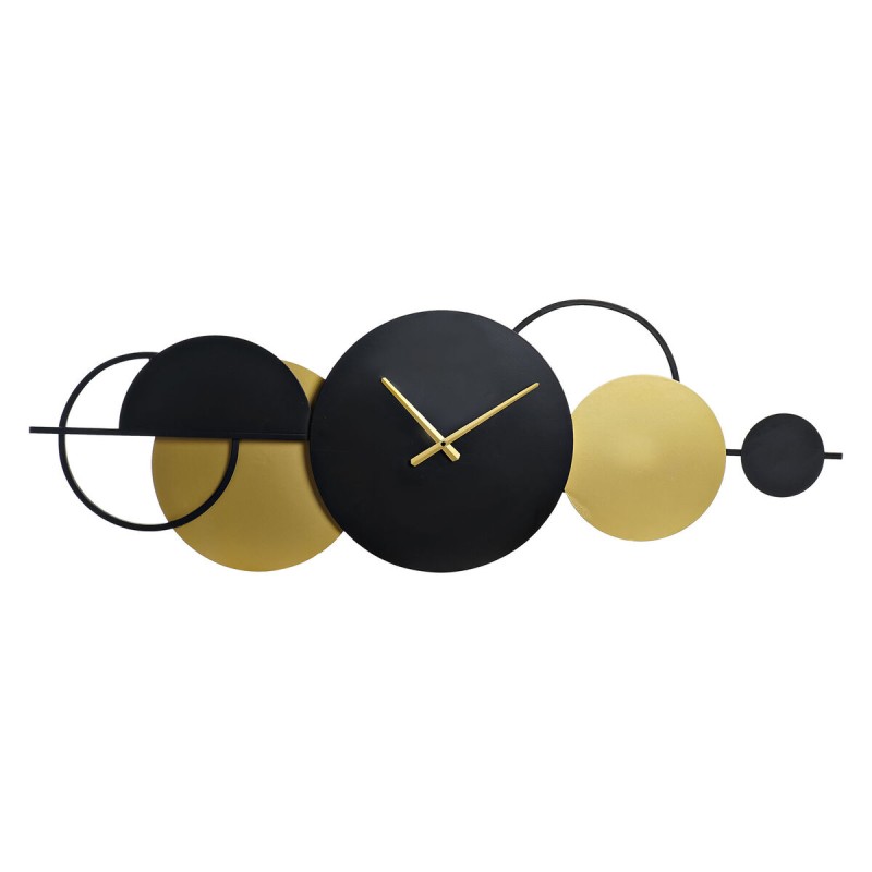 Horloge Murale DKD Home Decor Noir Doré Métal Moderne 123 x 5 x 48 cm