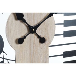 Horloge Murale DKD Home Decor Naturel Noir MDF Fer (60 x 4,5 x 60 cm)