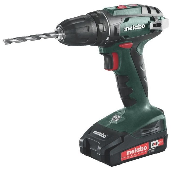 METABO Perceuse visseuse avec 2 batteries 18 V 2 Ah Li-ion et un coffr