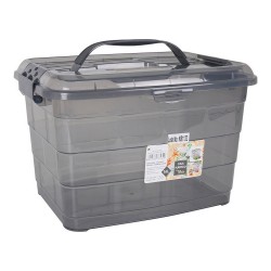 Boîte de rangement Confortime Tetris Gris Plastique (14 L)