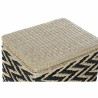 Panier à linge DKD Home Decor Naturel Noir Polyester Colonial Fibre (43 x 32 x 50,5 cm)