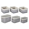 Set de basket DKD Home Decor Beige Gris Bambou Bois MDF 51 x 35 x 33 cm (6 Pièces)