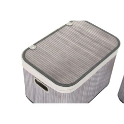 Set de basket DKD Home Decor Beige Gris Bambou Bois MDF 51 x 35 x 33 cm (6 Pièces)