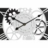 Horloge Murale DKD Home Decor Bois Noir Blanc Fer Engrenage (60 x 4 x 60 cm)