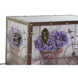 Lot de paniers DKD Home Decor Toile Bicyclette MDF (59,5 x 34 x 34 cm)