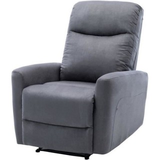 Fauteuil relax manuel - Tissu gris - L 82 x P 97 x H 98 cm - JESS