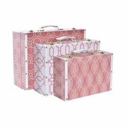 Set de boîtes décoratives DKD Home Decor Toile Bois (40 x 31 x 15 cm)