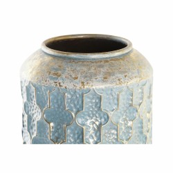 Vase DKD Home Decor Usé Bleu Métal Arabe (25 x 25 x 66 cm)