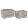 Set de boîtes décoratives DKD Home Decor Bois Boho (2 pcs)