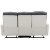 Canapé relax manuel - 3 places - JESS - Tissu Blanc et gris - L 185 x P 97 x H 98 cm