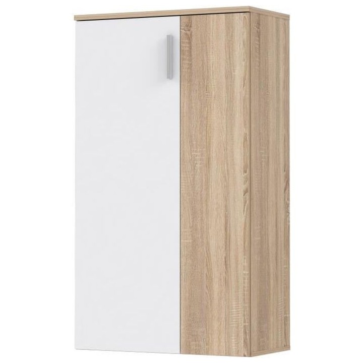 BOOTS Meuble a chaussures contemporain décor chene cendré et blanc m