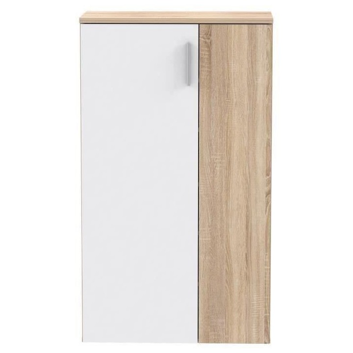 BOOTS Meuble a chaussures contemporain décor chene cendré et blanc m