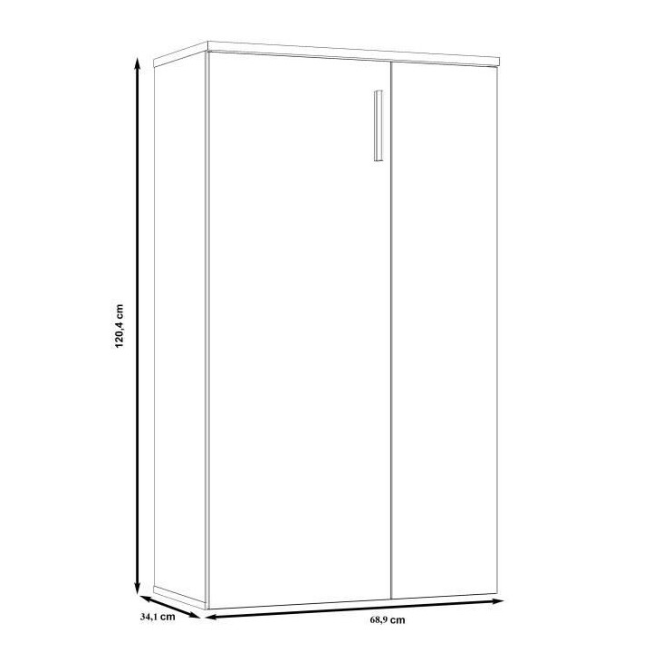 BOOTS Meuble a chaussures contemporain décor chene cendré et blanc m