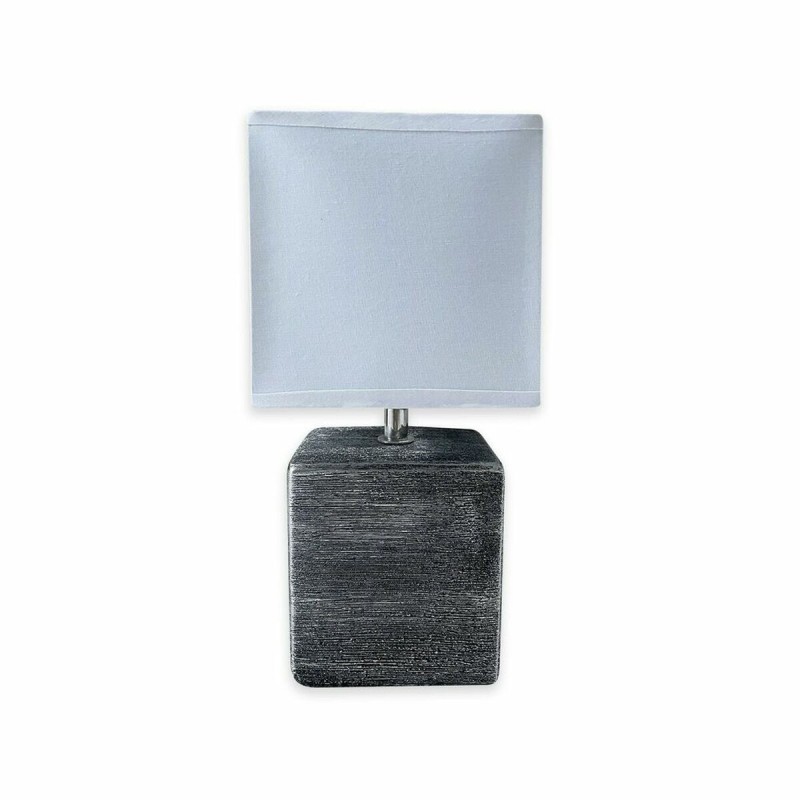 Lampe de bureau Versa Cubo Céramique Textile (ø 13 x 32 cm)