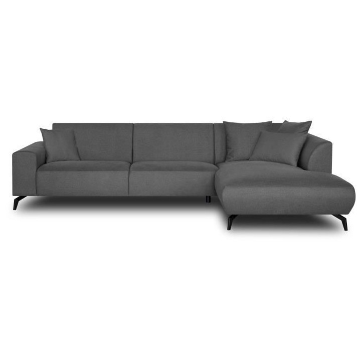 Canapé d'angle droit Bubble 4-5 places tissu gris L290 x P167cm