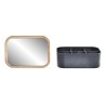 Boîte à bijoux organisateur en bambou avec miroir DKD Home Decor Noir Naturel Bambou polystyrène 15,5 x 11 x 5,8 cm