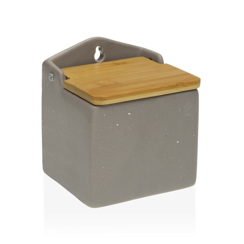 Salière avec couvercle Versa Gris Bambou Dolomite (13 x 10,5 x 12 cm)