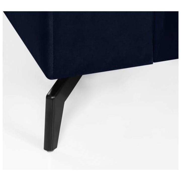 Canapé d'angle droit Bubble 4-5 places velours mat bleu profond L290