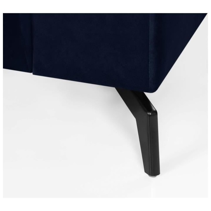 Canapé d'angle gauche Bubble 4-5 places velours mat bleu profond L290