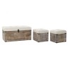 Lot de paniers DKD Home Decor Bois Traditionnel 80 x 40 x 40,5 cm