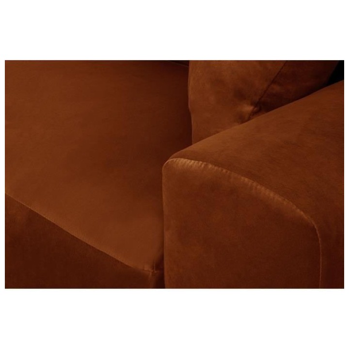 Canapé d'angle gauche Bubble 4-5 places velours mat rouille L290 x P1