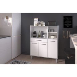 EKIPA Buffet combiné de cuisine L 101cm Blanc - READY