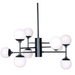 Suspension DKD Home Decor Verre Noir (76.2 x 76.2 x 40.64 cm)