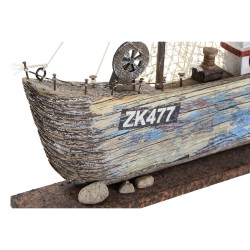 Figurine Décorative DKD Home Decor Bleu Blanc Barco 40 x 5 x 24 cm