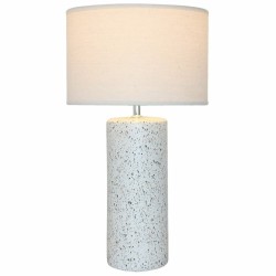 Lampe de bureau DKD Home Decor Blanc Multicouleur Lin Dolomite 25 W 50 W 220 V 42 x 42 x 73,5 cm