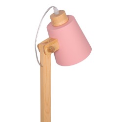 Lampe de bureau DKD Home Decor Vert Rose Naturel Bois Métal 50 W 220 V 18 x 20 x 45 cm 15 x 20 x 50 cm (2 Unités)