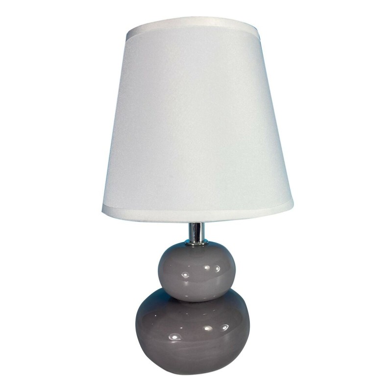 Lampe de bureau Versa Gris Céramique Textile (15 x 22,5 x 9,5 cm)