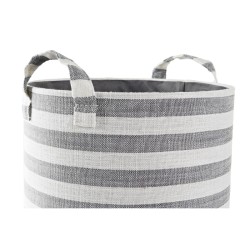 Set de basket DKD Home Decor Gris Rayures Coton (3 Pièces) (35 x 35 x 40 cm)