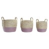 Set de basket DKD Home Decor Corde Fibre naturelle (3 Pièces) (30 x 30 x 26 cm)