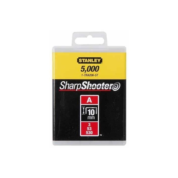 Agrafes type A 10 mm boîte de 1000 - STANLEY - 1-TRA206T