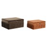 Boîte à bijoux DKD Home Decor Velvet 23 x 18 x 10,5 cm Marron Orange 8,5 cm Bois MDF (2 Unités)