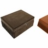 Boîte à bijoux DKD Home Decor Velvet 23 x 18 x 10,5 cm Marron Orange 8,5 cm Bois MDF (2 Unités)