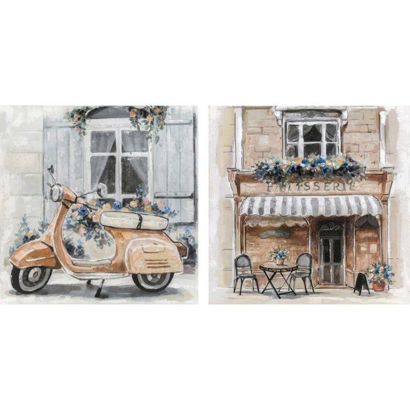 Toile DKD Home Decor Rue Traditionnel 90 x 3,7 x 90 cm 90 x 3,5 x 90 cm (2 Unités)