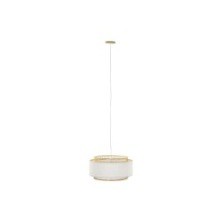 Suspension DKD Home Decor Blanc Naturel Bambou 50 W 50 x 50 x 25 cm