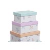 Jeu de Caisses de Rangement Empilables DKD Home Decor Marin Carton (43,5 x 33,5 x 15,5 cm)