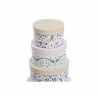 Jeu de Caisses de Rangement Empilables DKD Home Decor animaux Rond Fleurs Carton (37,5 x 37,5 x 18 cm)