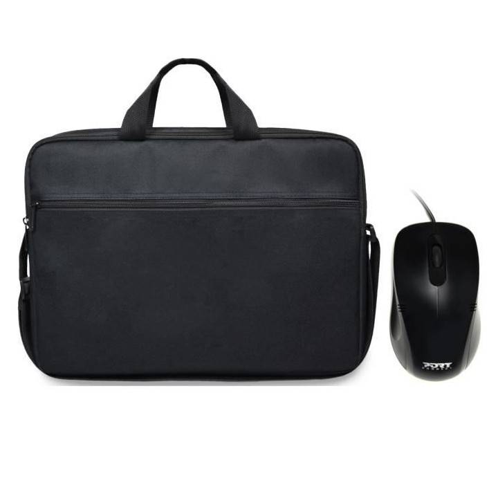 PORT DESIGNS Ensemble Sacoche Ordinateur 15 + Souris Filaire USB