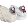 Figurine Décorative DKD Home Decor Blanc Marron Poule 22,5 x 13 x 13,5 cm (2 Unités)