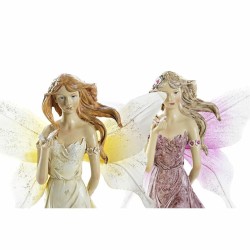 Figurine Décorative DKD Home Decor Jaune Mauve Fée 16 x 9 x 29,5 cm (2 Unités)