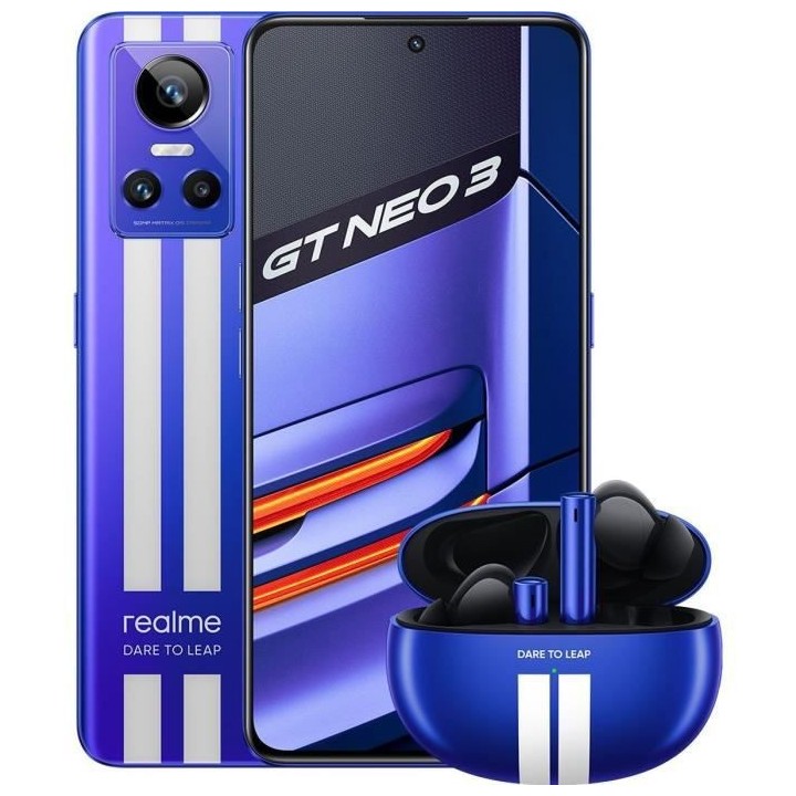 REALME GT NEO3 256 Go Bleu + Buds Air 3 Bleu