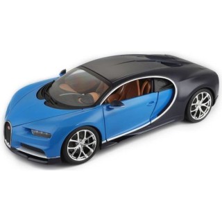 BBURAGO Voiture de collection en métal Bugatti Chiron bleue a l'éche