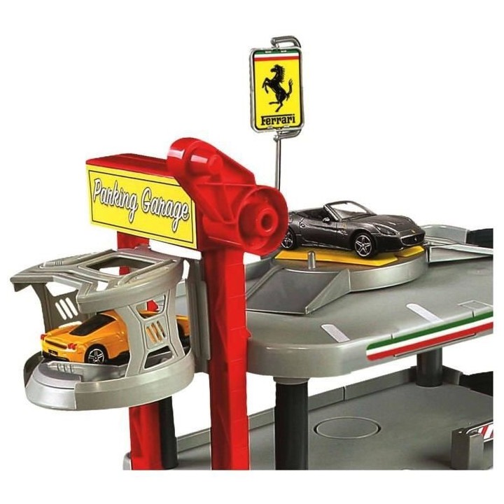 BURAGO Garage Ferrari Race&Play 3 niveaux avec 1 Voiture inclus a l'é