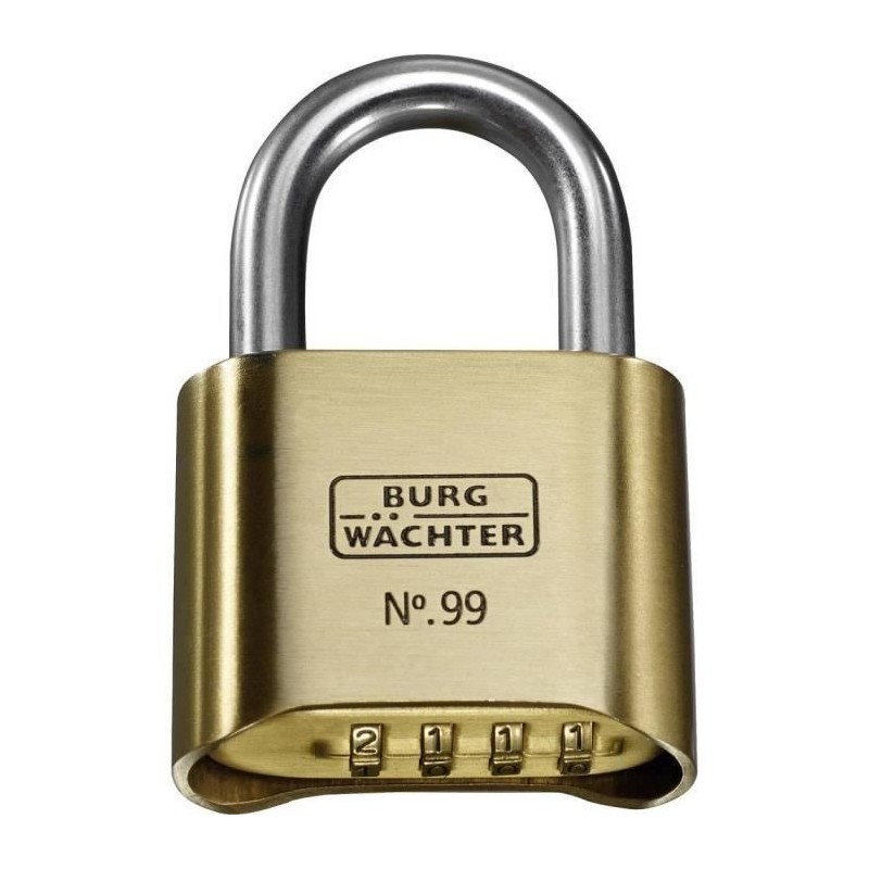 BURG-WÄCHTER Cadenas No. 99 Ni 50 SB - Anse en acier inoxydable