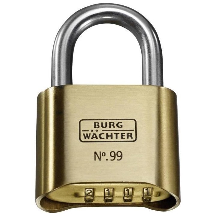 BURG-WÄCHTER Cadenas No. 99 Ni 50 SB - Anse en acier inoxydable